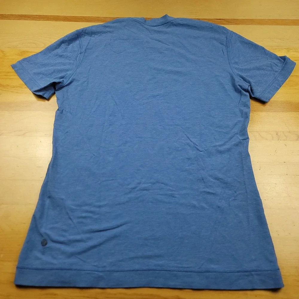 Lululemon Crew Neck T Shirt Blue Heathered Short Sleeve Athleisure Women